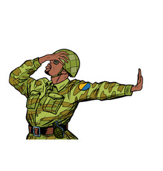 African Soldier In Uniform Shame Denial Gesture