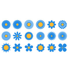 Blue Flower Silhouettes Collection