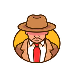 Detective Character With Hat And Tie