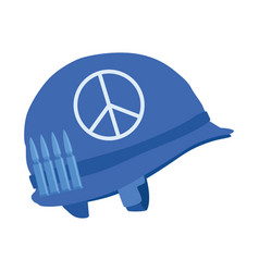 Isolated Blue Military Kevlar Helmet Icon