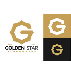 Letter G Golden Star Logo Design Symbol Icon