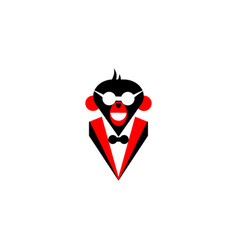 Monkey Wearing Glasses Icon Logo