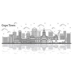 Outline Cape Town South Africa City Skyline