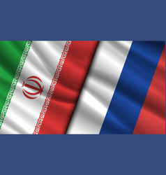 Wavy Flags Of Islamic Republic Of Iran And Russia