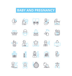 Baby And Pregnancy Line Icons Set Infant