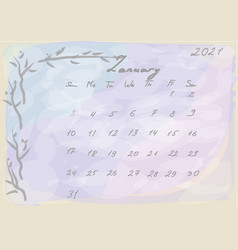 Botanical Calendar 2021 Jan