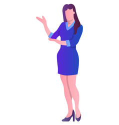 Business Female Character Point Hand Icon