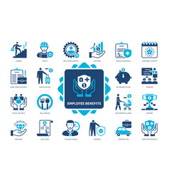 Employee Benefits Solid Icon Set