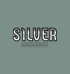 Narrow Silver Font Condensed Alphabet Sans Serif