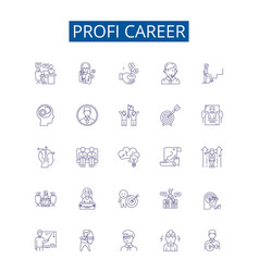 Profi Career Line Icons Signs Set Design