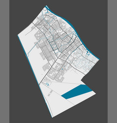 Detailed Map Basra City Cityscape Royalty Free