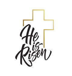 He Is Risen Lettering Isolated On White Background