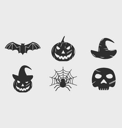 Set Of Halloween Logo Vintage Template Icon Design