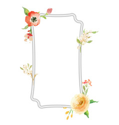 Watercolor Flower Frame Of Natural Flower