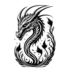 Dragon Hand Draw Black Colour Logo Symbol Perfect