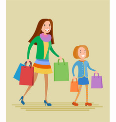 Mother And Daughter Are Shopping