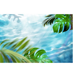 Tropical Leaves And Swimming Pool