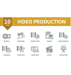 Video Production Set Icon Contains