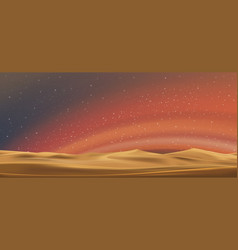 Milky Way And Orange Light On Desert Sand