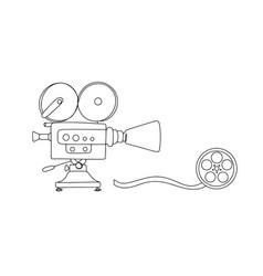 Movie Camera Film Reel One Line