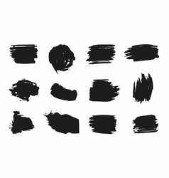 Set Of Black Brush Strokes