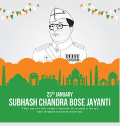 Subhash Chandra Bose Jayanti Banner Design