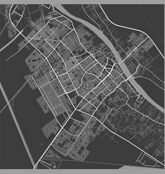 Urban City Map Basra Poster Grayscale Street