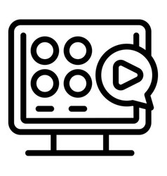 Video Play Box Icon Outline Wifi Tv