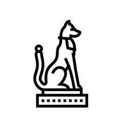 Inari Fox Statue Shintoism Line Icon