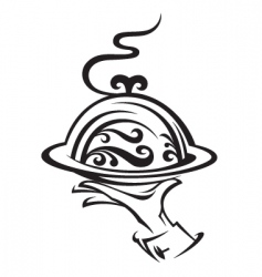 Waiter outline icon waiters hand with tray Vector Image