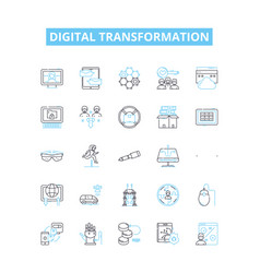 Digital Transformation Line Icons Set