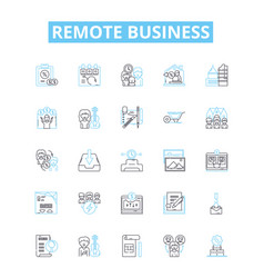 Remote Business Line Icons Set