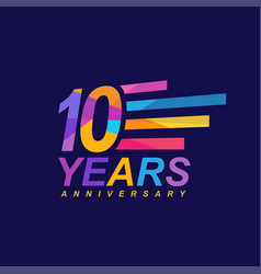 Colorful 10 Th Birthday Banner Logo Design