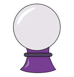 Isolated Magic Crystal Ball With Purple Stand