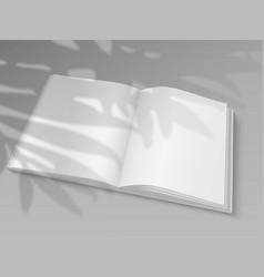 Opened Book Realistic Blank Magazine With Shadow