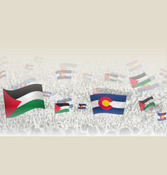 Palestine And Colorado Flags In A Crowd