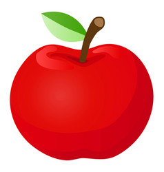 Red Apple With Green Leave