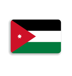 Rounded Rectangle Flag Of Jordan