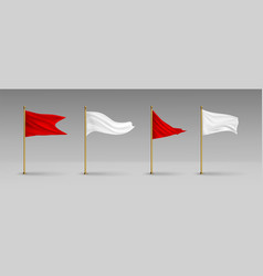 White 3d Empty Pole Flag Mockup Template