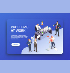 Problem Situations At Work Isometric Landing Page