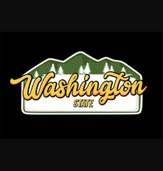 Washington State With Trees Silhouette