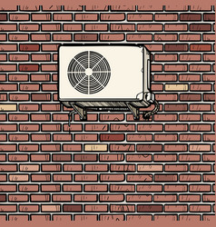 Air Conditioning On Outside Brick Wall