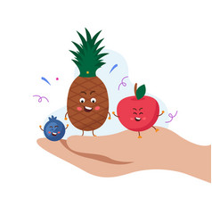 Fruit Diet Cartoon Composition