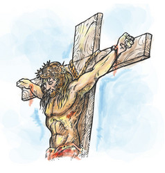 Jesus Watercolor Hand Draw