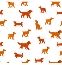 Seamless Pattern With Cute Dogs Isolated