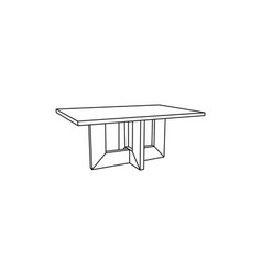 Line Art Of Table Icon Simple Design