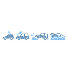 Car Insurance Icon With Blue Pen Drawn Auto