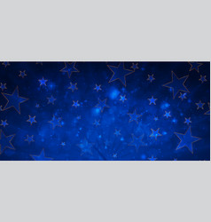 Dark Blue Shiny Background With Golden Stars