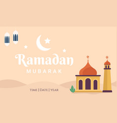 Ramadan Mubarak Greeting Card Banner Template