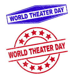 World Theater Day Rubber Stamp Seals In Round